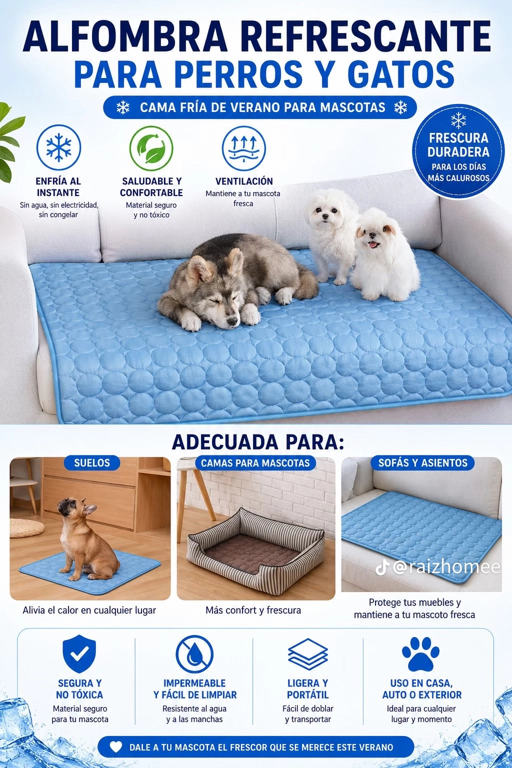 PetZen Gel Mat Pro — Alfombrilla Refrescante para Perros